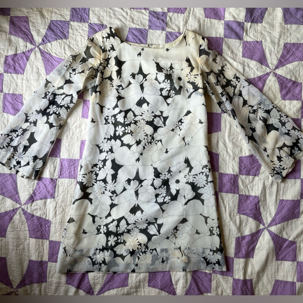 Vintage midmod a-line mini floral dress